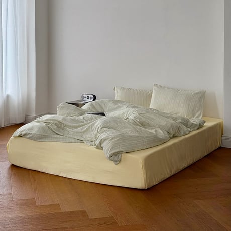 beddingsets-03179　Green Stripe×Yellow Stripe Duvet Cover Set