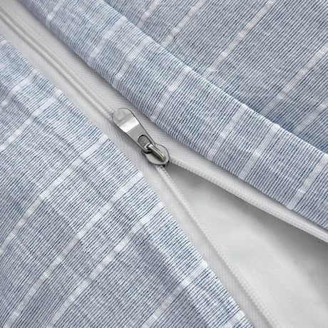 beddingsets-03175　Blue Stripe×Light Blue Stripe Duvet Cover Set