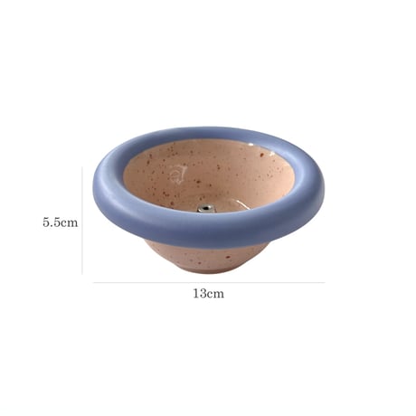 incenseholder-03092　Bicolor Stoneware Incense Holder