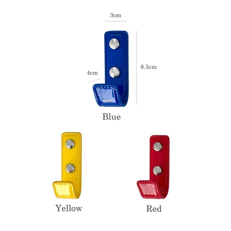 wall-03148　Vegan Patent Leather Straight Line Wall Hook