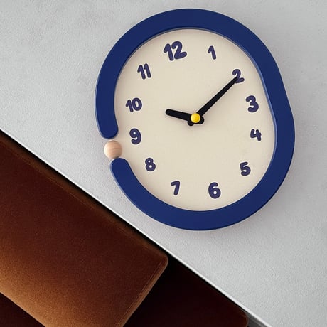 clock-03124　Frame Loop Blue Wall Clock Silent