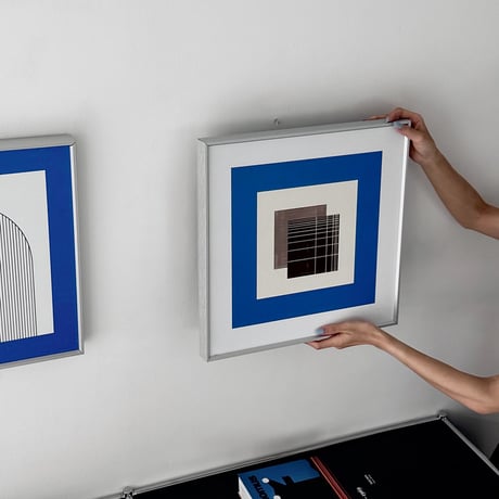 poster-03168　Blue Geometry Collection Art Panel 40×40cm