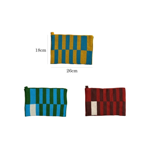 tissuebox-03097　Color Block Knit Tissue Case