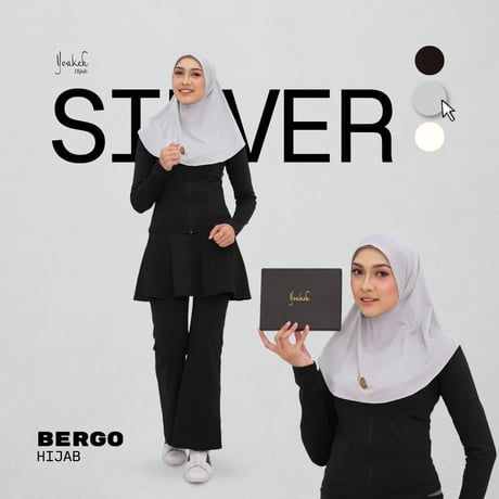 Bergo Hijab - Silver