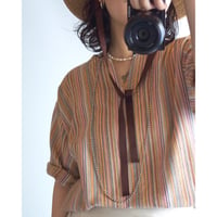 made in Zanzibar / 00's cotton multistripe pullover