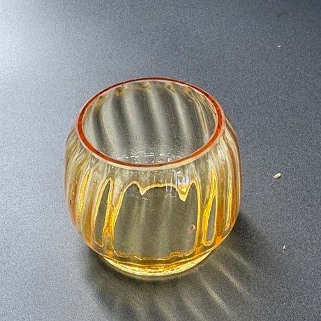 （非耐熱）メモリーランタン用琉球ガラスグローブ アンバー縞模様