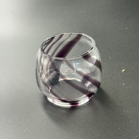 （非耐熱）メモリーランタン用琉球ガラスグローブ クリア×紫