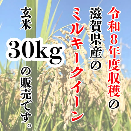 強い甘みが魅力の品種『滋賀県産ミルキークイーン玄米30ｋｇ』