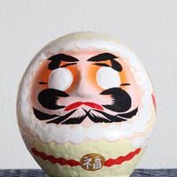 インドネシアアート干支達磨　クリーム×12cm