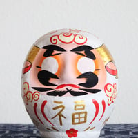 インドネシアアート干支達磨　羊×白10cm