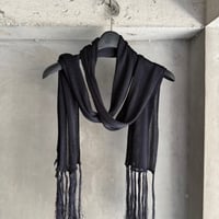 2000s ARMANI COLLEZIONI Dark Navy Fringe Scarf