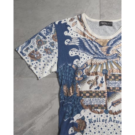 【YASUYUKI ISHII】2000s full graphic glitter tattoo T