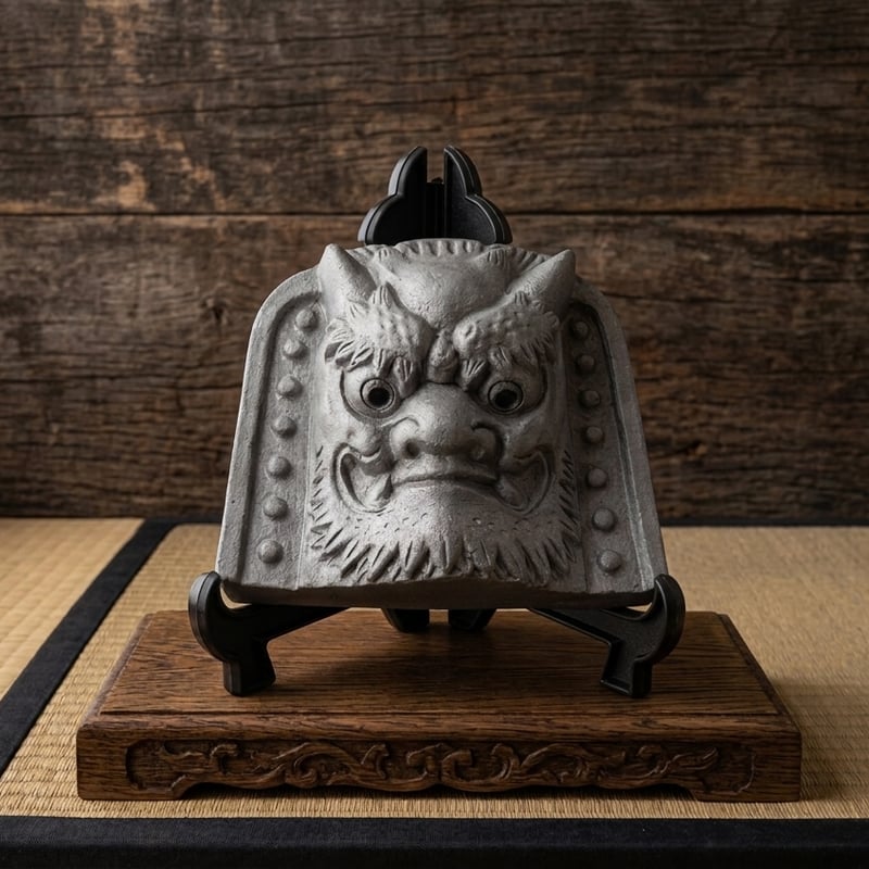 魔除け 厄除け 鬼瓦 手作り 工芸品 置物 オブジェ ミニ鬼瓦 飾り瓦 和