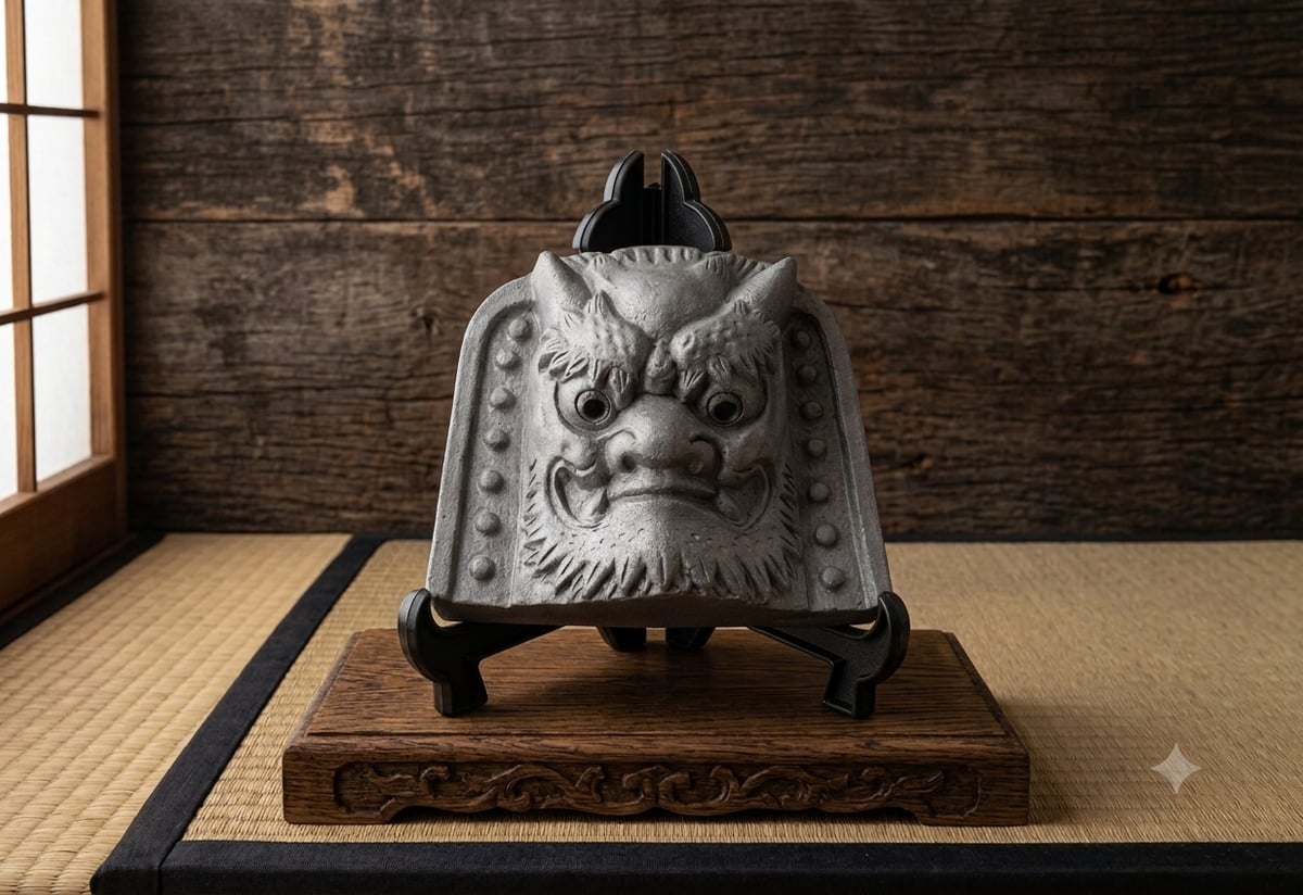 魔除け 厄除け 鬼瓦 手作り 工芸品 置物 オブジェ ミニ鬼瓦 飾り瓦 和