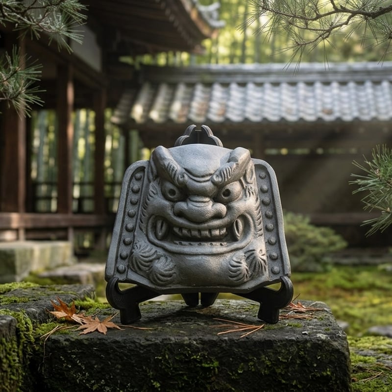 魔除け 厄除け 鬼瓦 手作り 工芸品 置物 オブジェ ミニ鬼瓦 飾り瓦 和