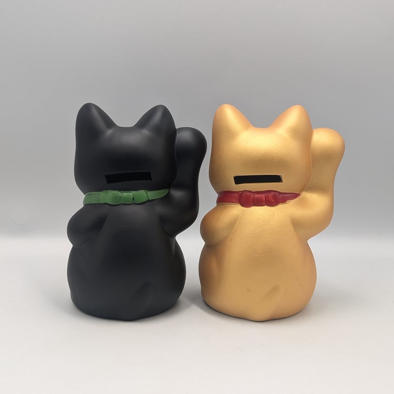 招き猫 置物 黒猫 縁起物 縁起物 招き猫 黒猫 金猫 右手上げ 貯金箱 金運招福 商売繁盛 縁起置物