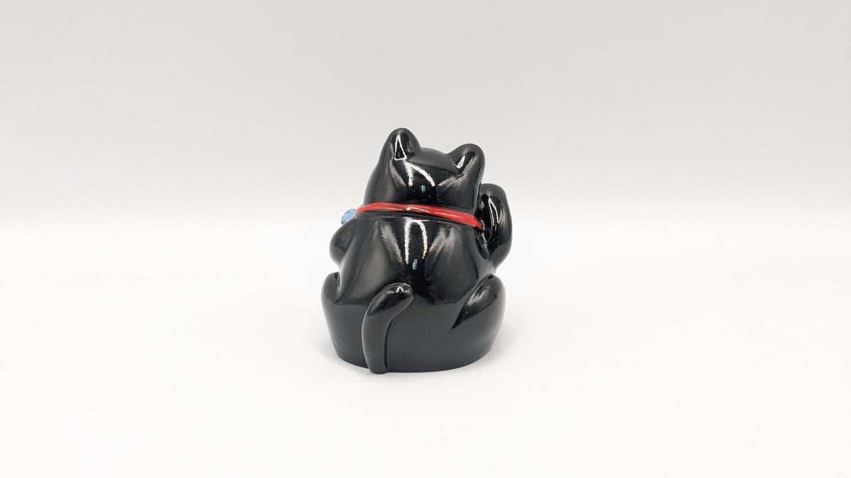 縁起物 大黒天 招き猫 七福猫 黒猫 小判 福袋 青袋 陶器製 置物 金運