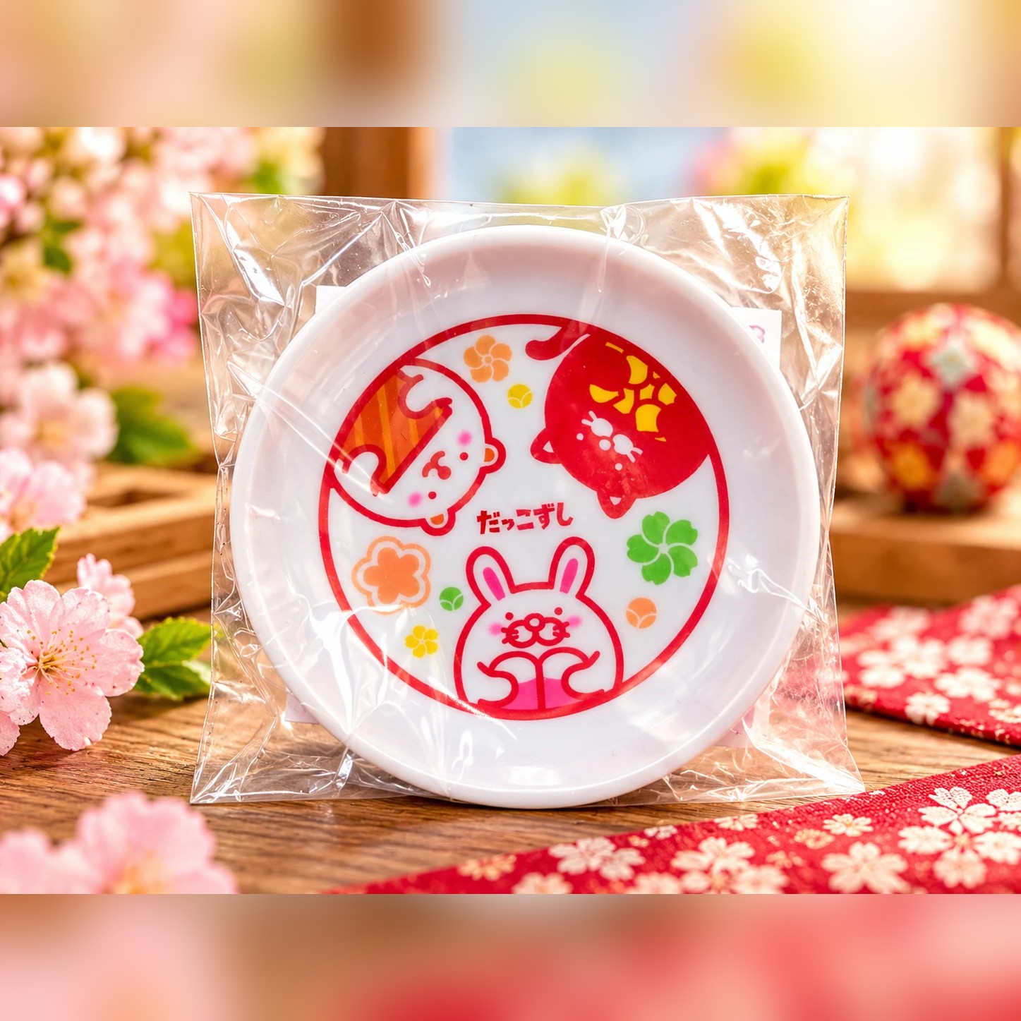どこでもいっしょ 顔型こざら 小皿 スシロー だっこずし 豆皿 醤油皿 直径約8cm ノベルティ 非売品 未開封