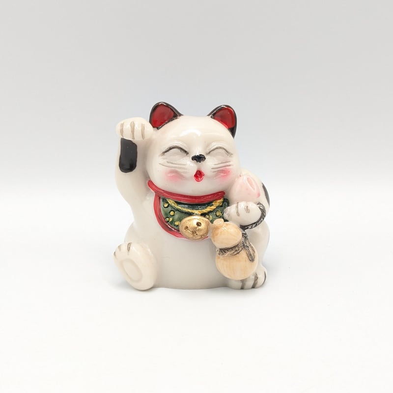 縁起物 寿老人 招き猫 七福猫 ぶち猫 ひょうたん 陶器製 置物 無病息災