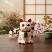 もりわじん　招き猫　21cm 置物 縁起物 陶器 縁起物 もりわじん うきまご 猫 置物 招き猫 作家作品 | よしつねの