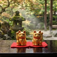 縁起物 招き猫 置物 陶器 染付招き猫 4寸 手長 左手上げ 瀬戸焼
