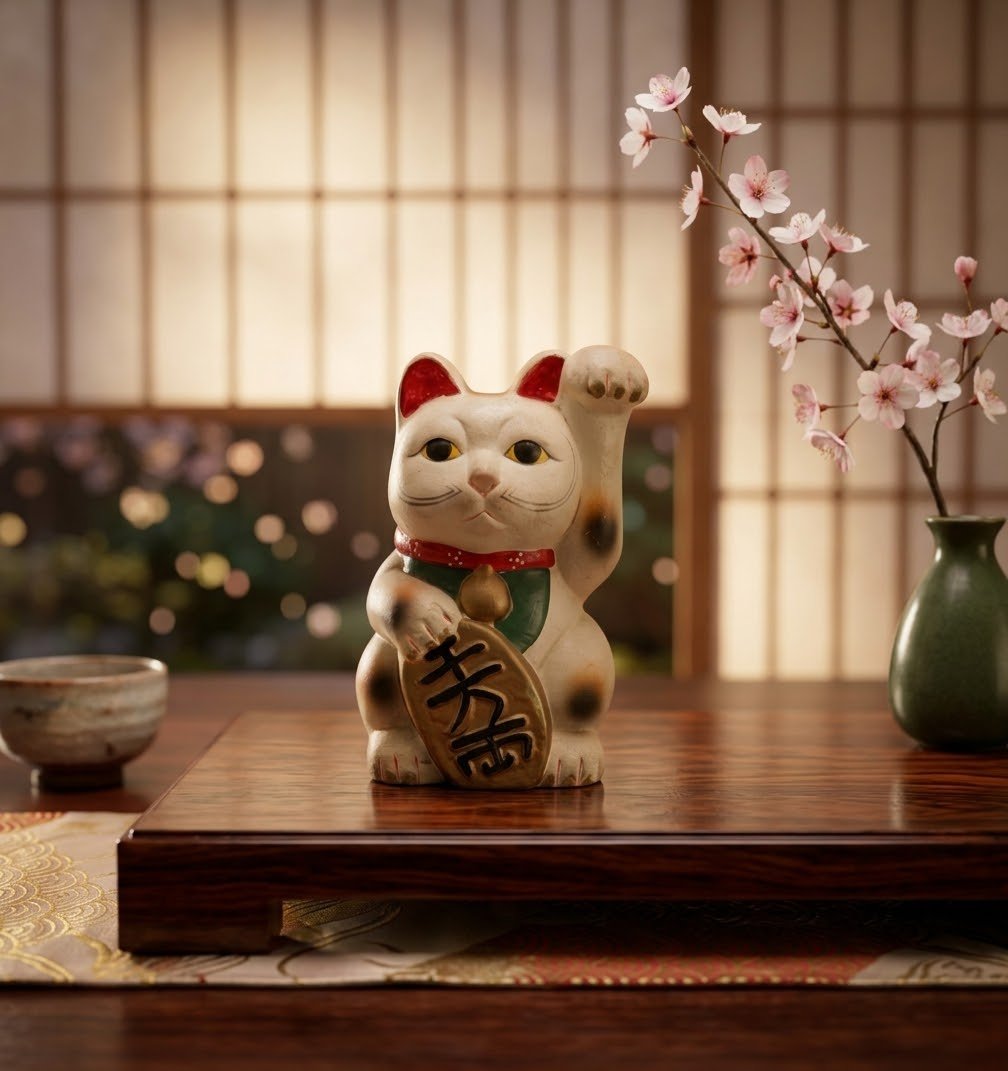 縁起物 招き猫 左手 招福 千万両 貯金箱 置物 インテリア レトロ 商売