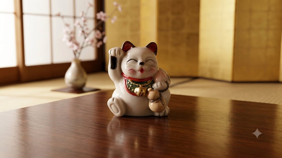 縁起物 寿老人 招き猫 七福猫 ぶち猫 ひょうたん 陶器製 置物 無病息災