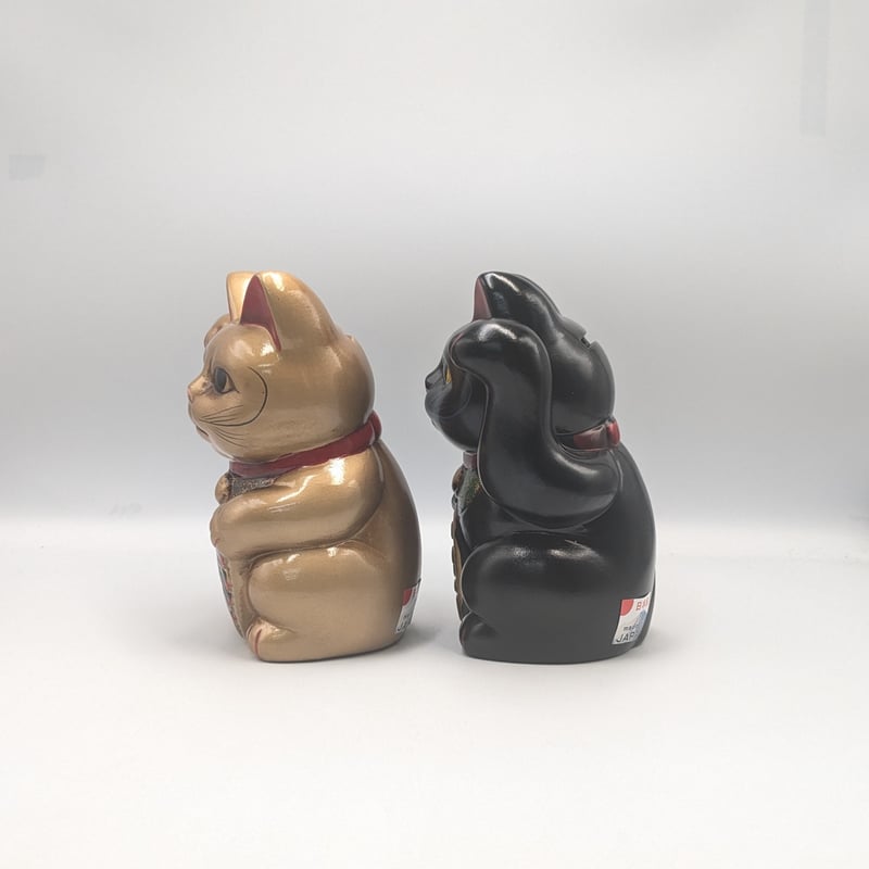 招き猫 貯金箱 縁起物 瀬戸焼 右手上げ 左手上げ 千万両 日本製 レトロ
