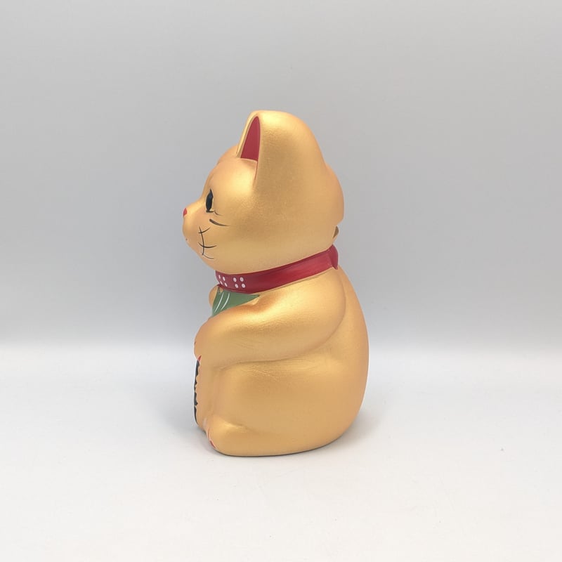 縁起物 招き猫 金猫 右手上げ 貯金箱 金運招福 商売繁盛 縁起置物