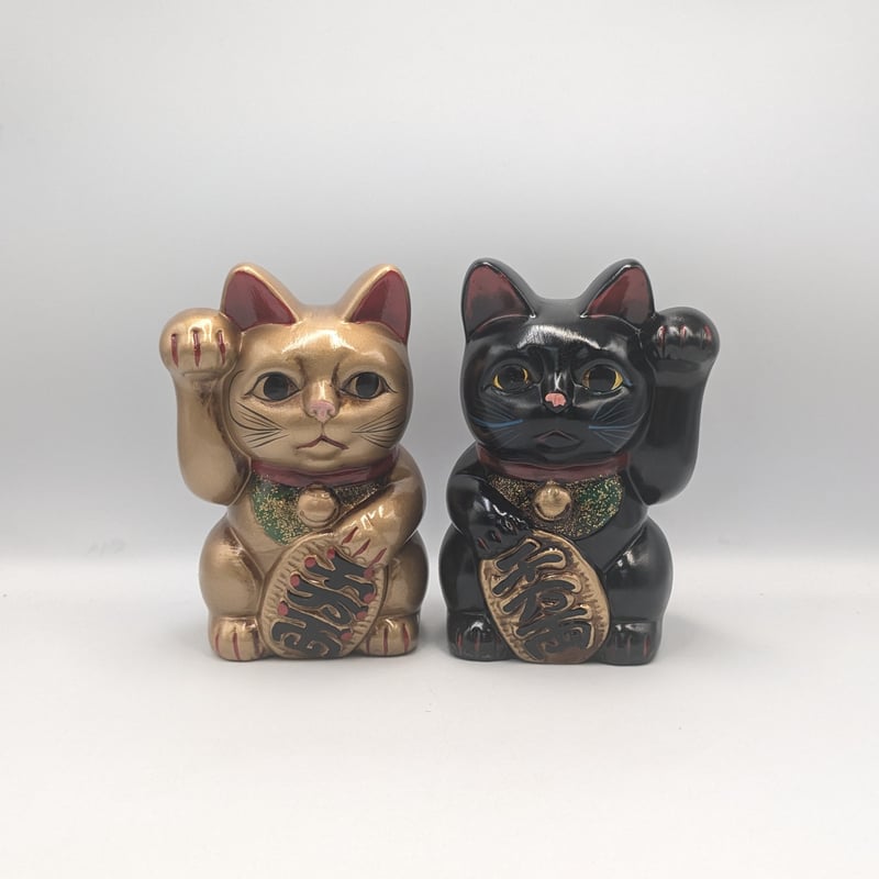 招き猫 貯金箱 縁起物 瀬戸焼 右手上げ 左手上げ 千万両 日本製 レトロ