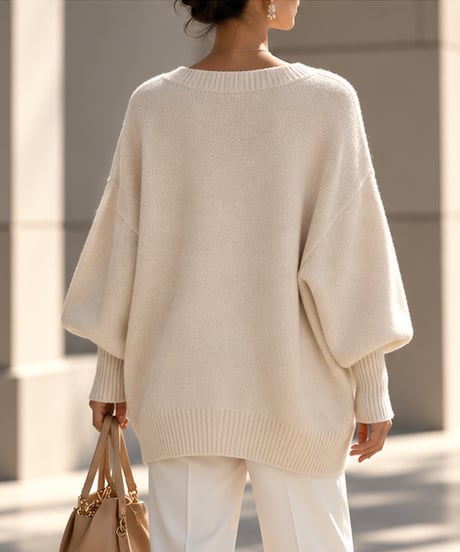 v-neck oversized knit /6color FL3760