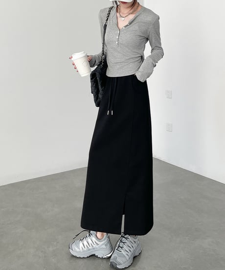 cotton sweat long skirt /2color　FL3738