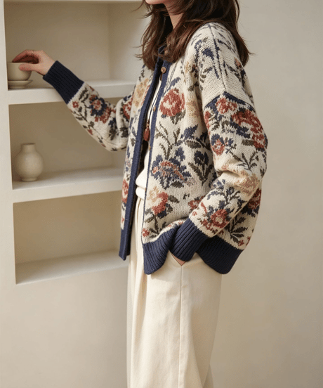 vintage floral cardigan　FL3749
