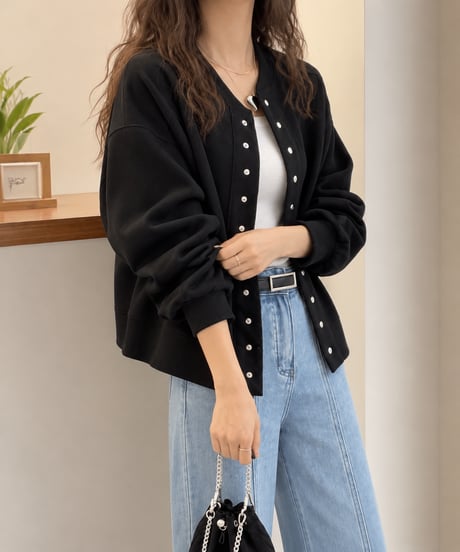 casual loose bomber jacket /2color FL3762