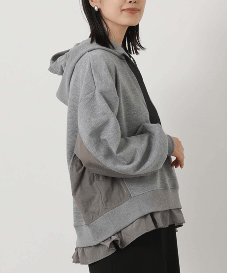 layered hoodie sweatshirt　FL3727