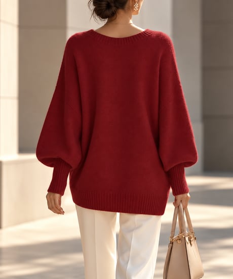 v-neck oversized knit /6color FL3760