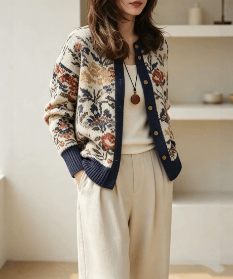 vintage floral cardigan　FL3749