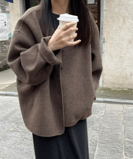 v-neck short coat FL3759