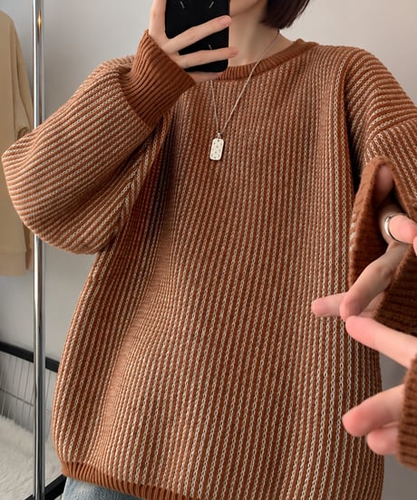 striped pullover sweater /3color FL3764
