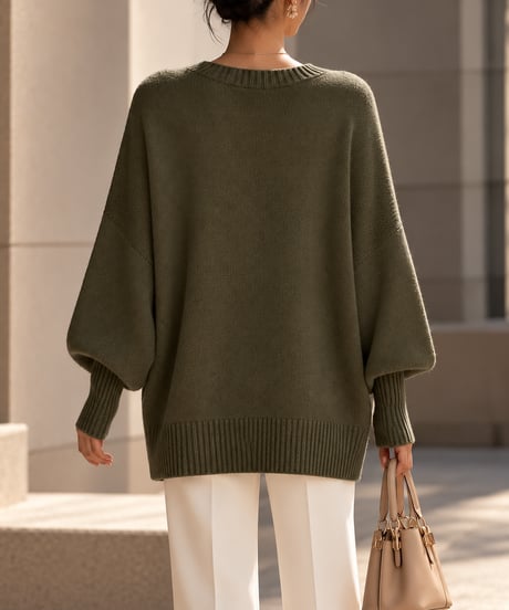 v-neck oversized knit /6color FL3760