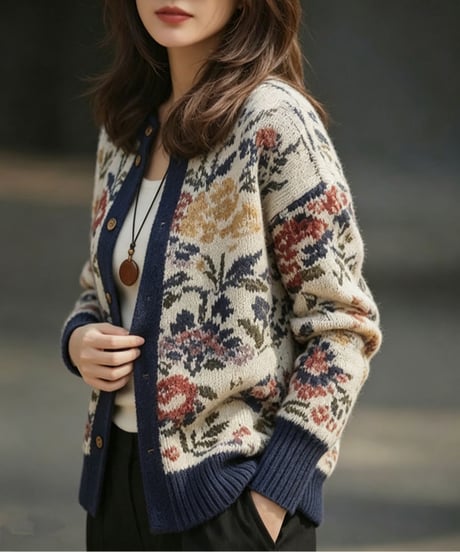 vintage floral cardigan　FL3749