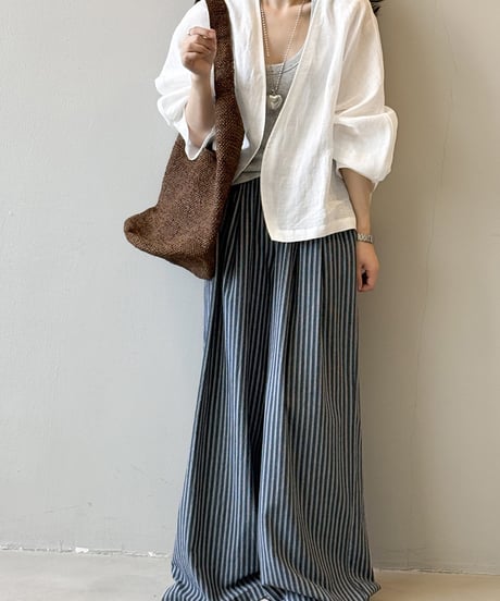 tuck striped wide pants/２color　FL3635