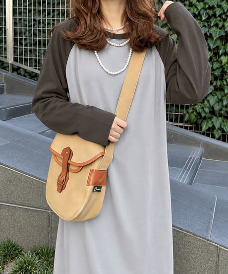 cotton raglan long dress /2color　FL3736