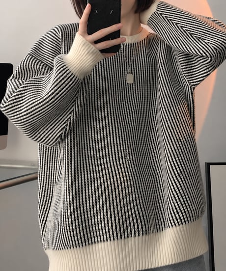 striped pullover sweater /3color FL3764