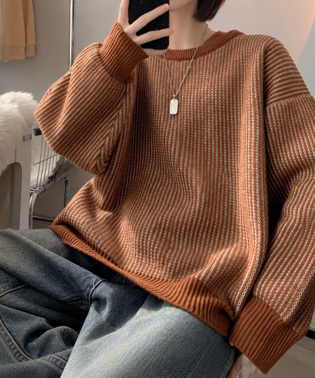 striped pullover sweater /3color FL3764