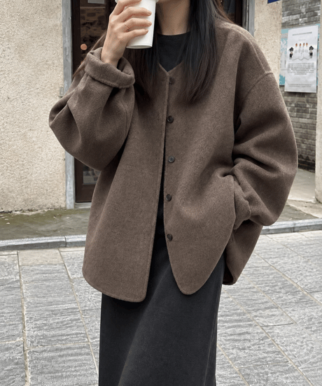 v-neck short coat FL3759