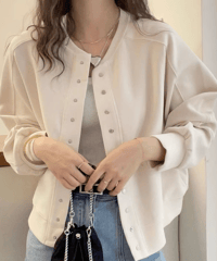 casual loose bomber jacket /2color FL3762