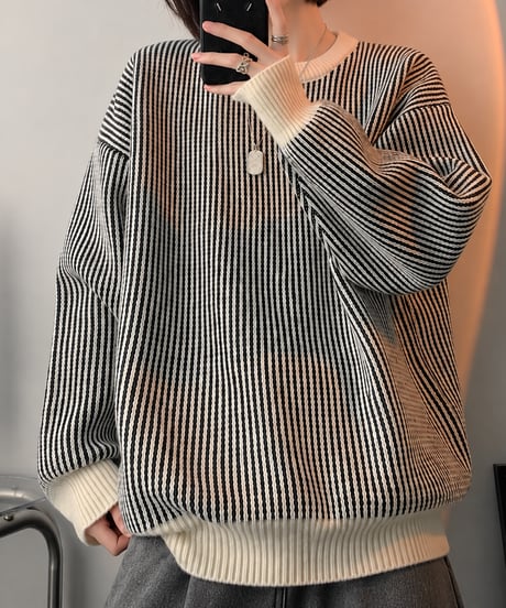 striped pullover sweater /3color FL3764