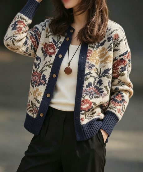 vintage floral cardigan　FL3749