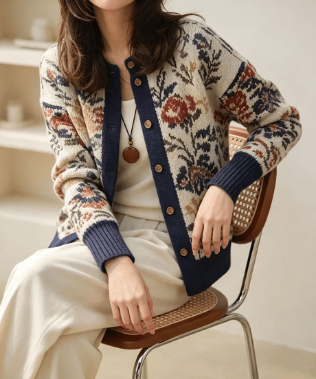 vintage floral cardigan　FL3749